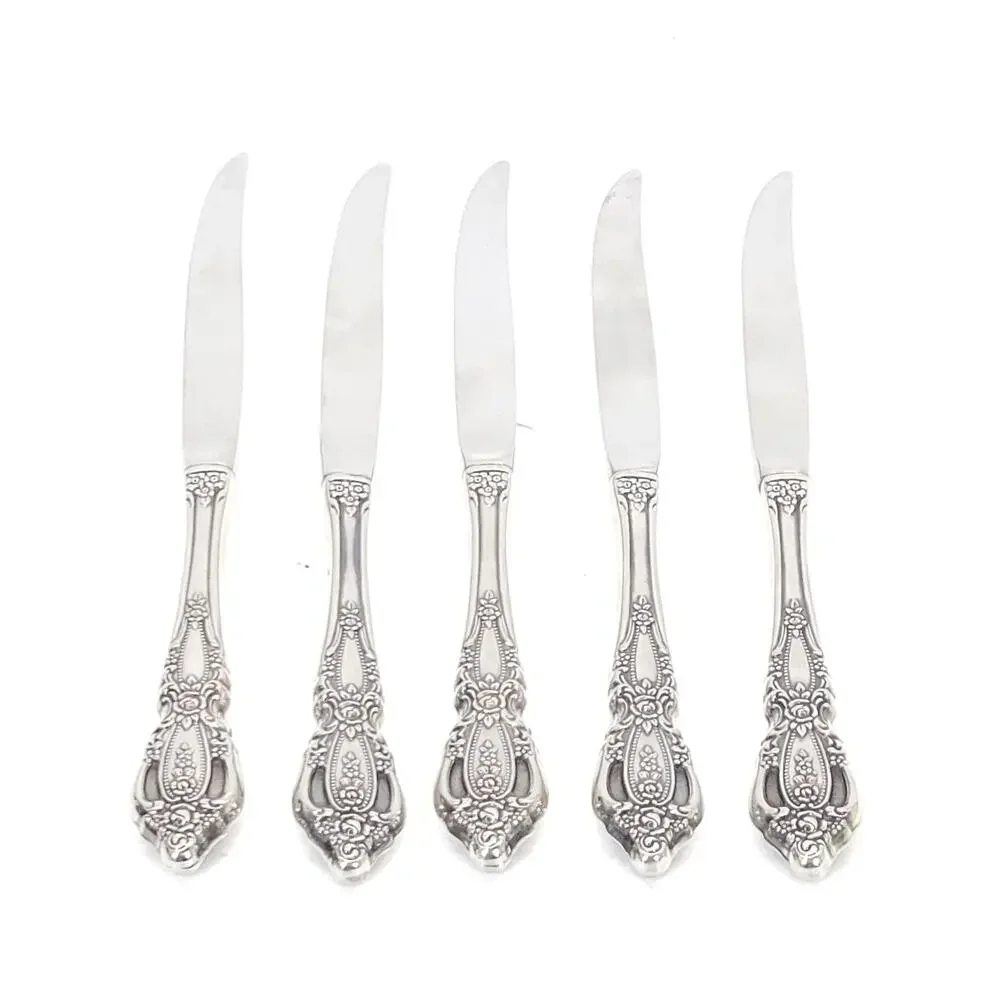 Oneida Deluxe Monte Carlo Stainless Hollow Knife Ornate Baroque Replacement 5pcs